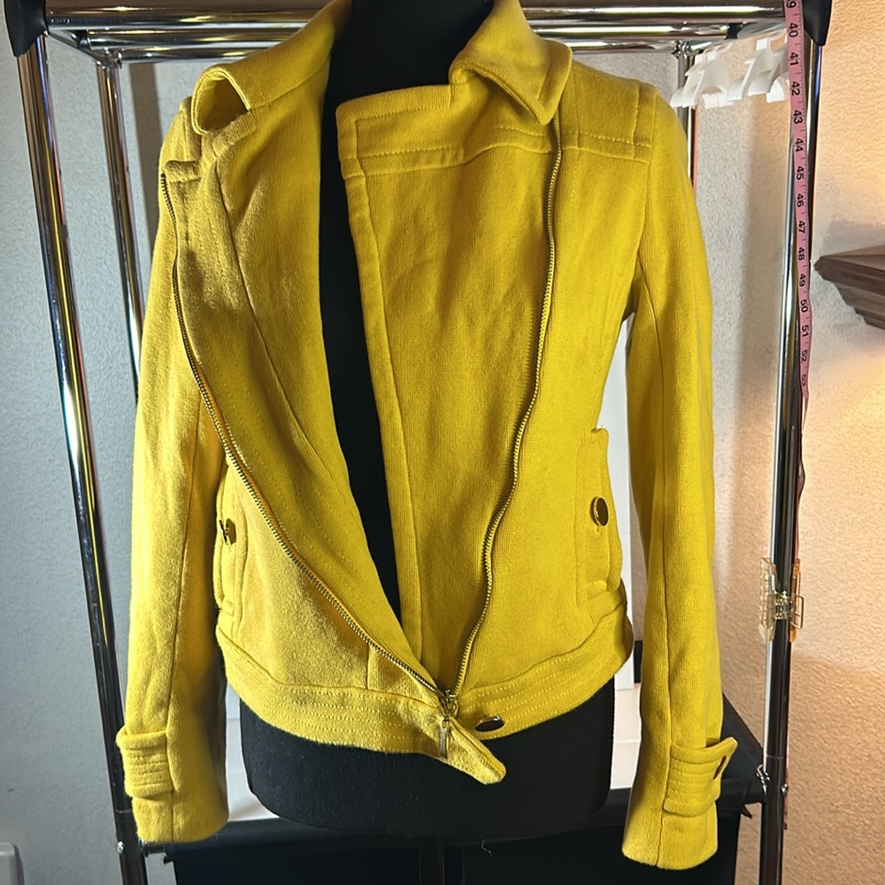 INC international concepts Yellow side Zipper Jacket w pockets Size S